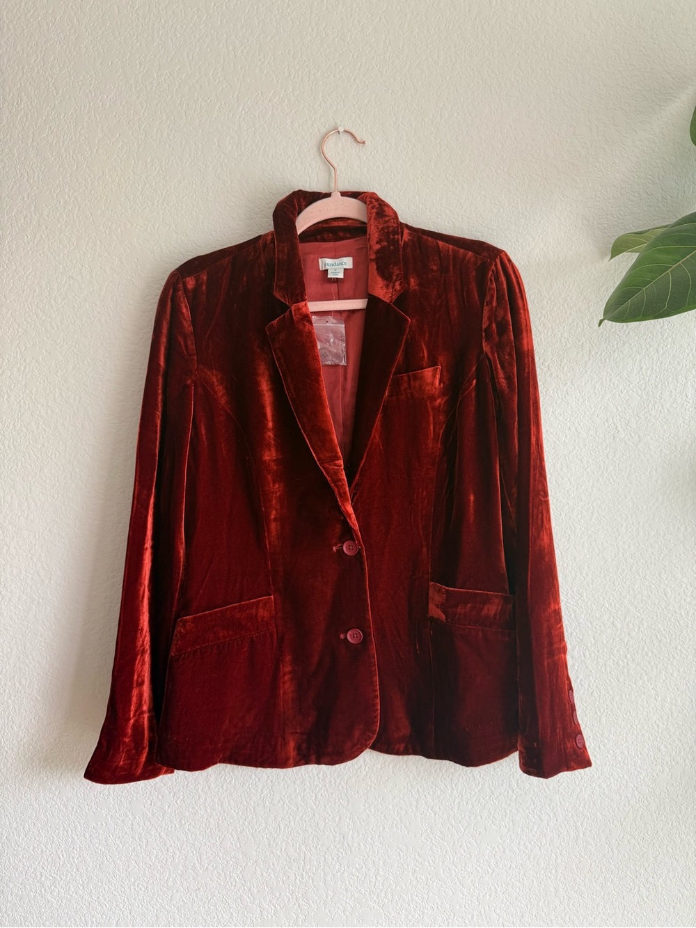 Sundance Velvet Blazer Jacket - Deep Red